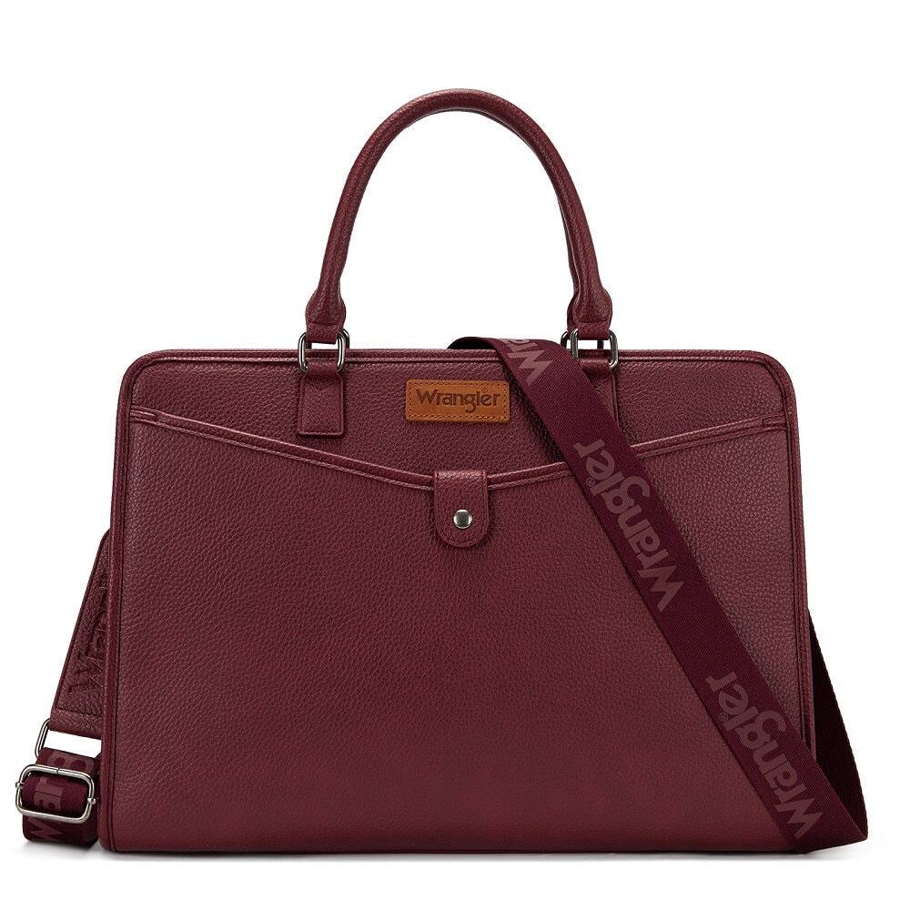 Wrangler Burgundy Laptop/Multi-Use Briefcase Bag